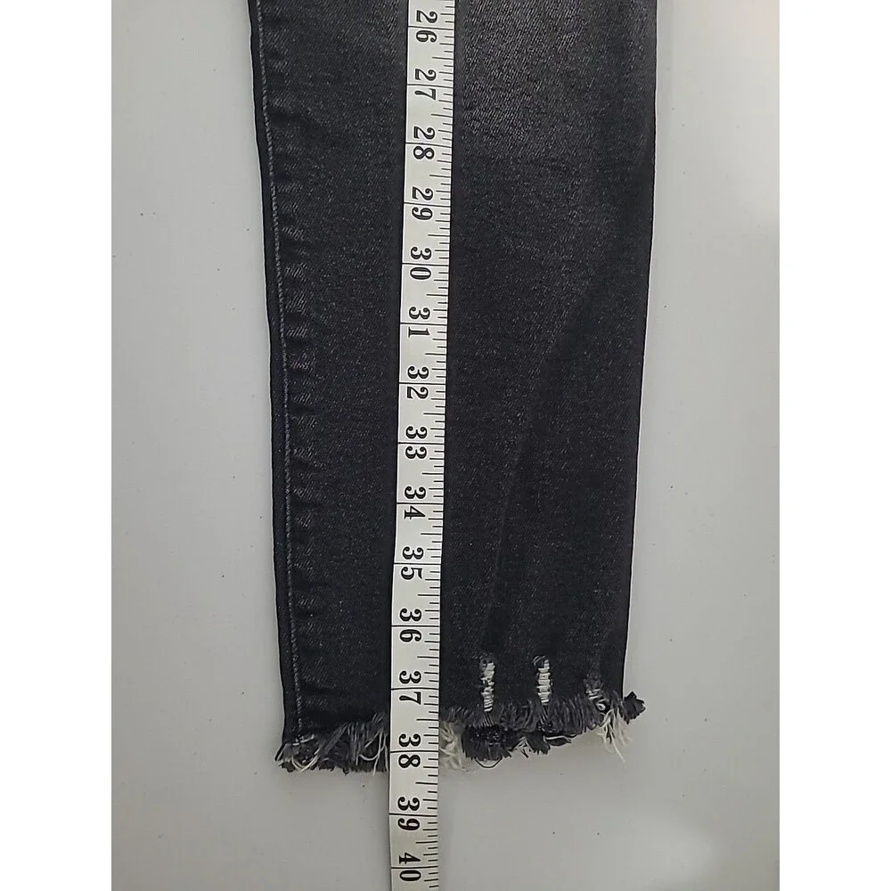 Celebrity Pink Women's Distressed Black Jeans 19/34 Raw Hem - Picture 9 of 12